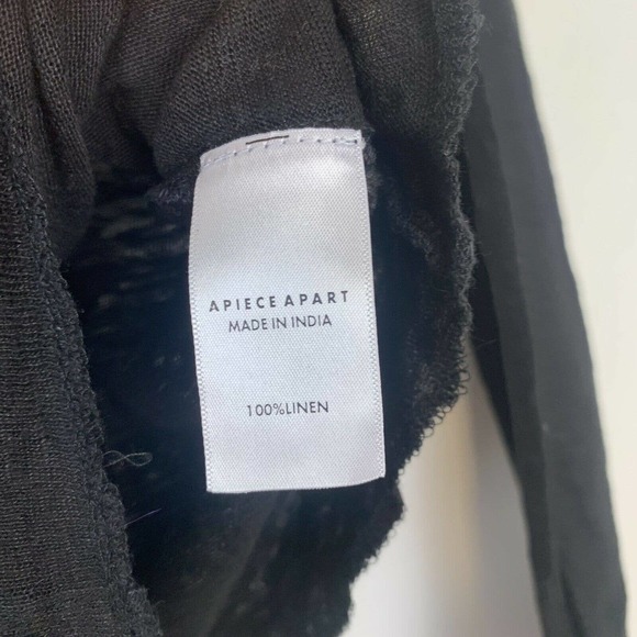 Apiece Apart 100% linen black button top black size XS - Picture 5 of 6